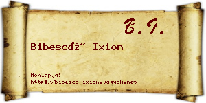 Bibescó Ixion névjegykártya